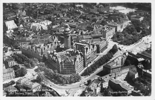 Leipzig Blick auf Neues Rathaus und innere Stadt ngl 185.379