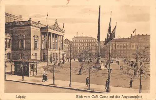 Leipzig Blick vom Cafe Corso auf den Augustusplatz feldpgl1917 185.367