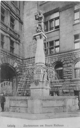 Leipzig Neues Rathaus und Zierbrunnen gl1916 185.383