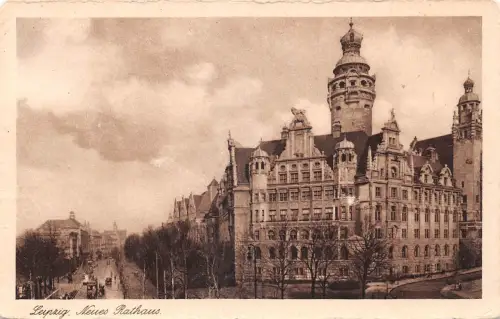 Leipzig Neues Rathaus mit Rathaus-Ring gl1943 185.407