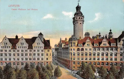 Leipzig Neues Rathaus mit Anbau gl1912 185.396