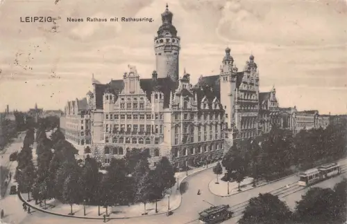 Leipzig Neues Rathaus mit Rathausring gl1909 185.416