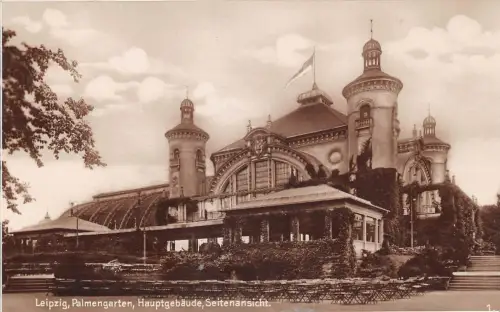 Leipzig Palmengarten Hauptgebäude Seitenansicht ngl 185.427