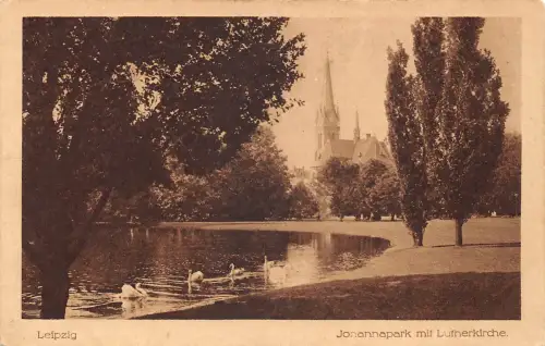 Leipzig Johannapark mit Lutherkirche marinepgl1919 185.425