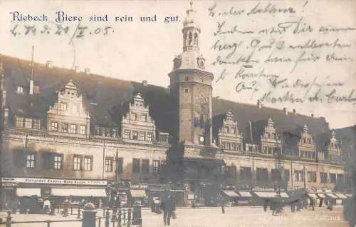 Leipzig Altes Rathaus mit Werbezudruck gl1905 185.457