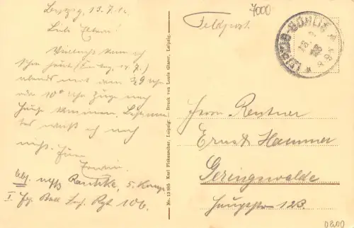 Leipzig Altes Rathaus Siegesdenkmal feldpgl1916 185.456