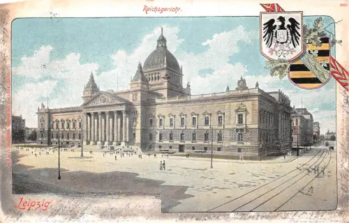 Leipzig Reichsgericht mit Wappen gl1901 185.501