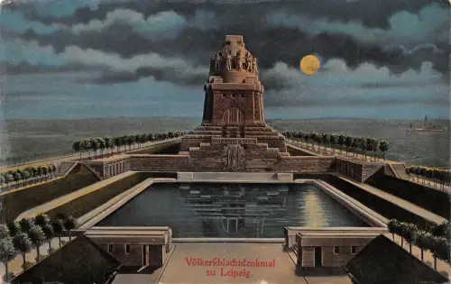 Leipzig Völkerschlachtdenkmal aus der Vogelschau feldpgl1915 185.558