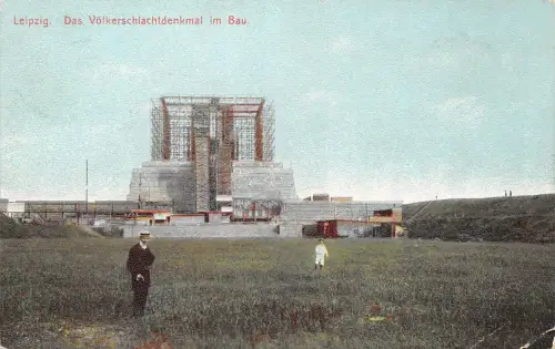 Leipzig Völkerschlachtdenkmal im Bau gl1910 185.550