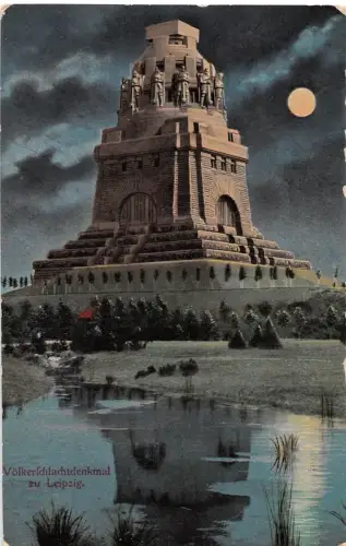 Leipzig Völkerschlachtdenkmal Mondscheinkarte feldpgl1915 185.579