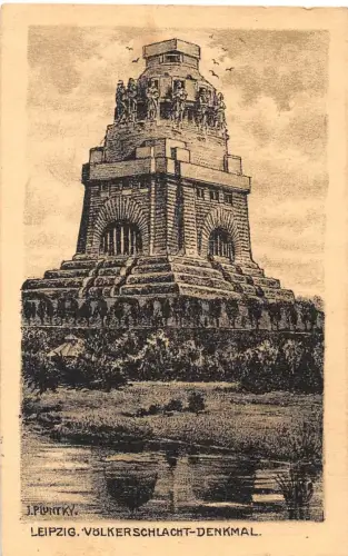 Leipzig Völkerschlachtdenkmal Künstlerkarte sign. gl1913 185.588