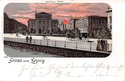 Leipzig Konzerthaus und Bibliothek Litho ngl 185.662