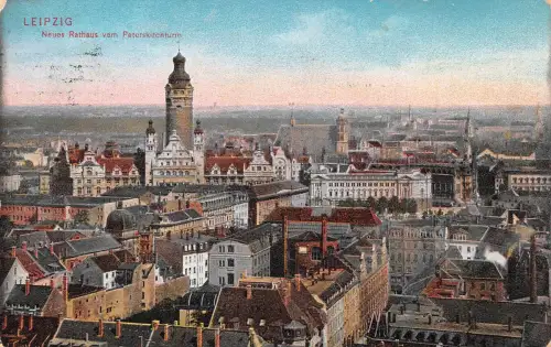 Leipzig Neues Rathaus vom Peterskirchturm gl1912 185.654