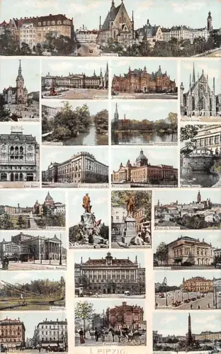 Leipzig Mehrbildkarte gl1908 185.653