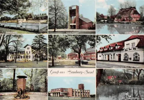 Hamburg-Sasel, Mehrbildkarte ngl 185.713