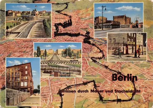 Berlin Berliner Mauer Mehrbildkarte gl1967 186.121