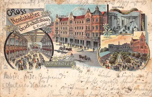 Hannover Litho Nordstädter Gesellschaftshaus gl1901 186.191