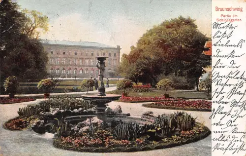 Braunschweig Partie im Schloßgarten gl1909 186.198