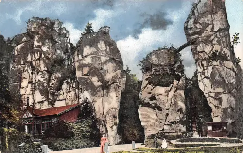 Externsteine im Teutoburger Wald, Landseite, mit Zudruck ngl 186.204