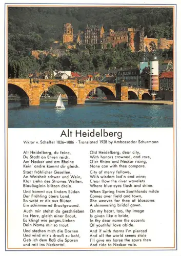 Heidelberg Alt-Heidelberg mit Spruch Viktor von Scheffel ngl 186.238