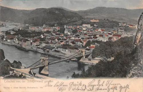 Sudetenland Tetschen von der Schäferwand gesehen gl1903 186.285