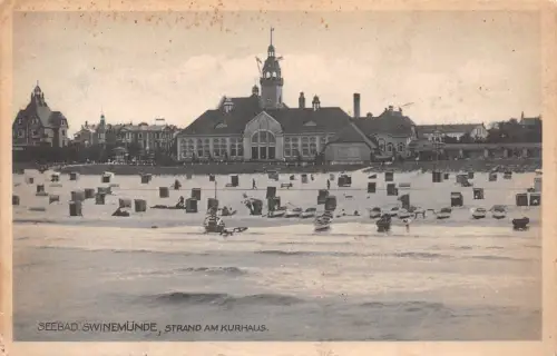Pommern Swinemünde Strand am Kurhaus gl1928 186.284