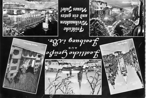 Freiburg Mehrbildkarte mit Weihnachtsgruß gl1962 186.433