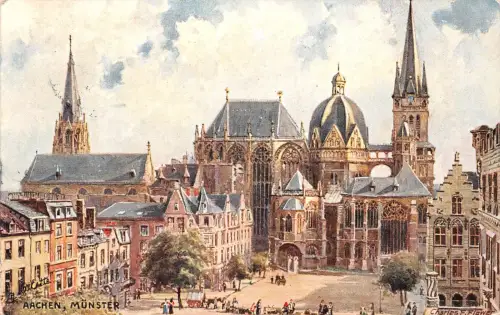 Aachen Münster Künstlerkarte sign. Charles F. Flower gl 186.612