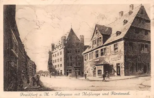 Frankfurt a. M. Fahrgasse mit Mehlwaage Künstlerkarte gl1927 186.638
