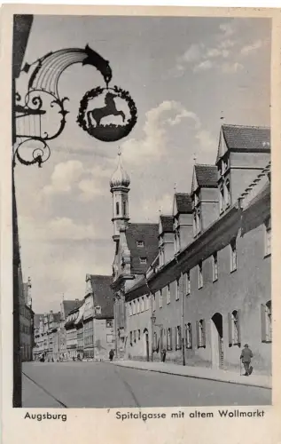 Augsburg Spitalgasse mit alten Wollmarkt gl1942 186.700