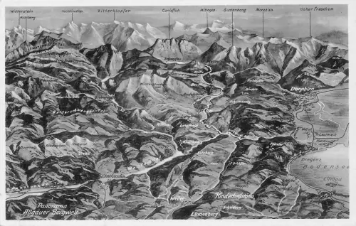 Allgäuer Bergwelt Panoramakarte gl 186.716