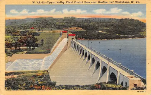 USA Clarksburg W. Va. Tygart Valley Dam gl1950 186.766