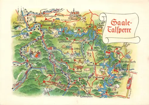 Saale-Talsperre Landkarten-AK ngl 186.821