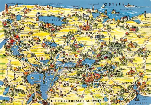 Holsteinische Schweiz Landkarten-AK ngl 186.826