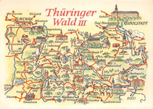 Thüringer Wald III Landkarten-AK ngl 186.820