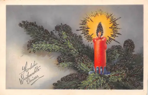 Glückwunsch Herzliche Weihnachtsgrüße Glitzerkarte ngl 186.849