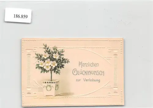 Glückwunsch zur Verlobung, keine AK, mit Prägung ngl 186.859