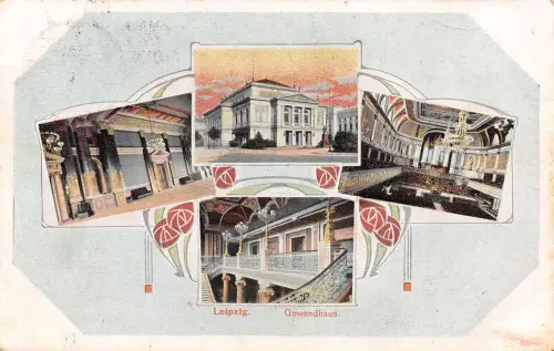 Leipzig Gewandhaus Mehrbildkarte gl1909 186.911