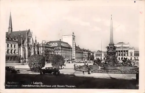 Leipzig Mendebrunnen, Hochhaus und Neues Theater gl1951 186.935
