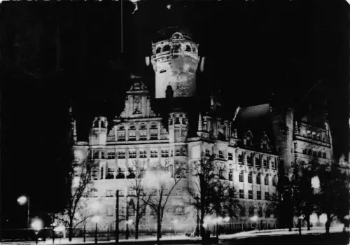 Leipzig Neues Rathaus bei Nacht gl1958 186.946