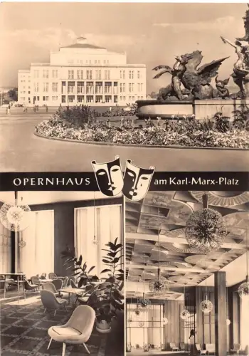 Leipzig Opernhaus am Karl-Marx-Platz Mehrbildkarte gl1962 186.954