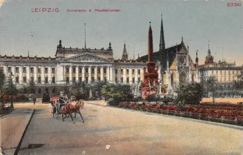 Leipzig Universität und Mendebrunnen gl1922 186.986
