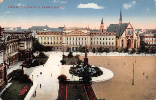 Leipzig Universität und Mendebrunnen ngl 186.984