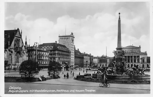 Leipzig Augustusplatz mit Mendebrunnen und neuem Theater gl1939 187.039