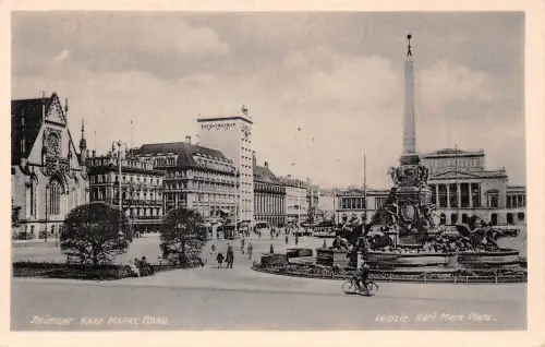 Leipzig Karl-Marx-Platz in Deutsch und Russisch geschrieben ngl 187.038