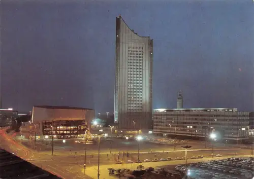 Leipzig Blick zum Karl-Marx-Platz bei Nacht ngl 187.046