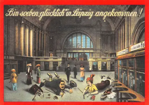 Leipzig Hauptbahnhof Humorkarte ngl 187.092