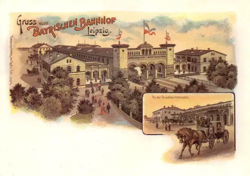 Leipzig Bayrischer Bahnhof um 1899 Reproduktion ngl 187.114