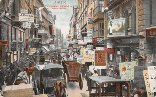 Leipzig Petersstraße während der Mustermesse gl1908 187.162