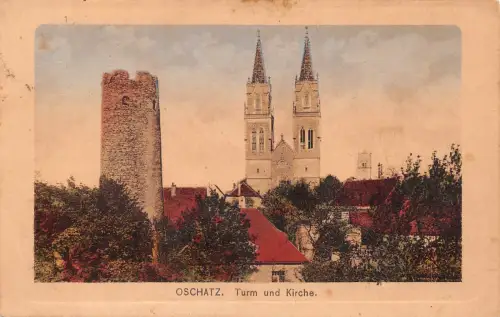 Oschatz Turm und Kirche gl1920 187.346